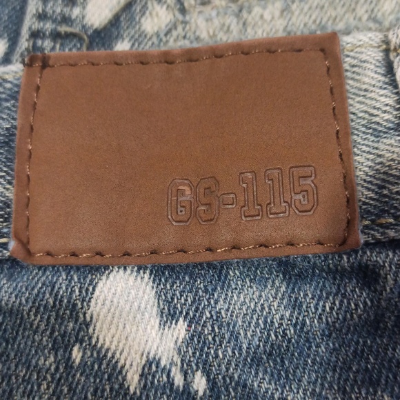 GS-115 Denim boy's Jeans Sz 5 Blue Acid Wash Distressed Ribbed Straig - Picture 8 of 8